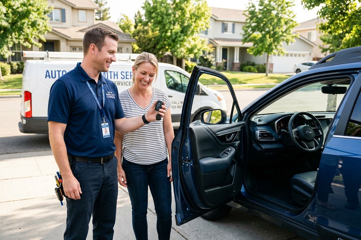 Car key fob replacement and programming by automotive locksmith